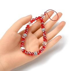 Rondelle стеклянные и полимерные глиняные бусины со стразами телефонные ремешки на руку цепи HJEW-YW0001-05C