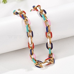 Ожерелья из нержавеющей стали 304 с цветной эмалью для женщин&nbsp;NJEW-P328-01G