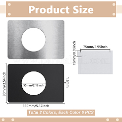 12 пакет 2-х цветных пластин для усиления двери из нержавеющей стали&nbsp;AJEW-GA0008-87
