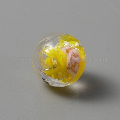Ручная серебряная фольга стеклянные бусины Lampwork&nbsp;GLAA-WH0036-04C