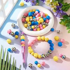 96 pièces 12 styles de perles de silicone écologiques de qualité alimentaire&nbsp;SIL-TA0003-54