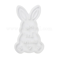 Пасхальный кролик с узором из слов силиконовые Молды для настольных ламп своими руками SIMO-G008-02B