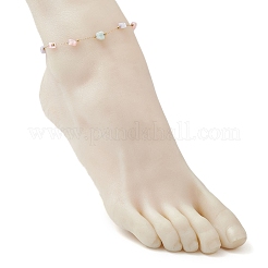 Браслеты на ногу из натуральной ракушки и цепочек из нержавеющей стали 304&nbsp;AJEW-AN00726