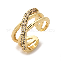 Кольца-манжеты из латуни с микропаве RJEW-C120-16G