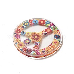 Акриловые подвески цветок с миром OACR-B018-03