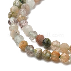 Нити бусин из натурального зеленого рутилированного кварца G-RM241221-B22