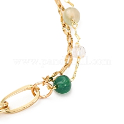 Braccialetti con catene a maglie in ottone e catene a maglie testurizzate in acciaio inossidabile 304 per donna&nbsp;BJEW-JB12481-01