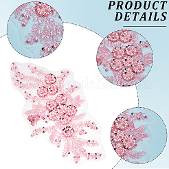 Ricamo in poliestere fiore 3d cucito su appliques&nbsp;DIY-WH20010-35B-02