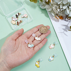 10 個のプラスチックモバイル防塵プラグ  合金エナメルペンダント付き  ミックスカラー  30mm  10個/セット&nbsp;HJEW-OC00146