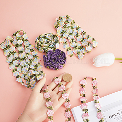 6 ярд двухцветного цветочного полиэстерового кружева&nbsp;OCOR-GF0003-17