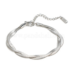 Braccialetti a catena a serpente piatta intrecciata a un filo in acciaio inossidabile 304&nbsp;MC1160
