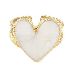 Ионное покрытие (ip) 304 нержавеющая сталь эмаль сердце манжеты кольца для пальцев&nbsp;RJEW-L107-072G-01