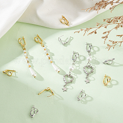 12 шт. 2-х цветная латунная фурнитура для сережек-колец KK-BC0010-99