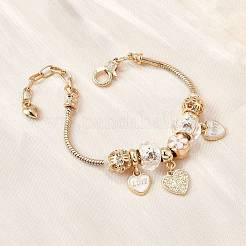 Сплав эмаль европейские бусины браслеты с подвесками BJEW-F495-03G