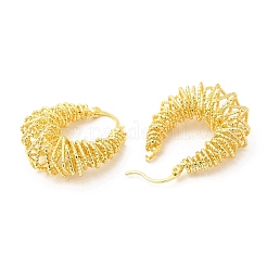 Серьги-кольца из латуни с покрытием стойки для женщин EJEW-D059-17G