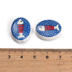 Cuentas de porcelana hechas a mano impresos&nbsp;PR-CBAB520-01A