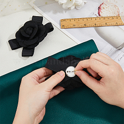 Полиэстер арт камелия с бантом брошь булавки&nbsp;JEWB-WH0048-03C