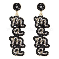 Boucles d'oreilles pendantes en alliage et strass pour la fête des mères&nbsp;WGC7371-04