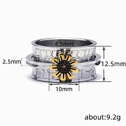 Sonnenblumen-Fingerringe aus Zinklegierung&nbsp;FS-WGCE082-05
