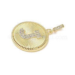 Pendenti in zirconi cubici trasparenti in micro pavè di ottone&nbsp;KK-L253-17G-J