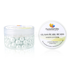 1 коробка 10 мм белый крошечный сатинированный блеск стеклянные жемчужные бусины круглые свободные бусины для изготовления ювелирных изделий&nbsp;HY-PH0001-10mm-001