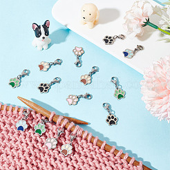 20 шт. 5-х цветные эмалевые подвесные маркеры для стежков из нержавеющей стали 304 HJEW-GO00006