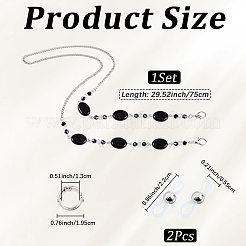 Chaînes de lunettes en perles ovales acryliques&nbsp;AJEW-CN0006-71B