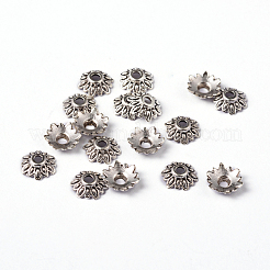 Tibetischen Stil Blume Perlenkappen&nbsp;X-LFH10352Y