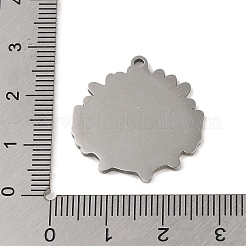 変色しない201ステンレススチールペンダント  フグチャーム  ステンレス鋼色  25x23.5x1.5mm  穴：1mm&nbsp;STAS-C095-20P