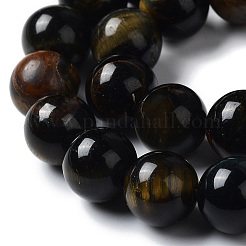 Натуральные нити из окрашенных тигровым глазом бусин G-B046-06