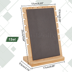 Деревянные стенды-органайзеры для ожерелья с наклонной спинкой и бархатным ковриком AJEW-WH0471-130A