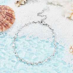 Браслет на ногу из нержавеющей стали 304 с цепочкой в виде дельфина AJEW-AN00559