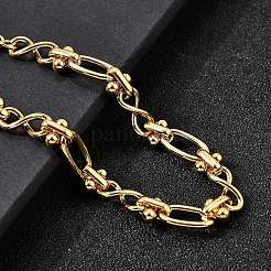 Браслеты-цепочки из нержавеющей стали 304 с овальными и бесконечными звеньями для женщин BJEW-K226-14A-G