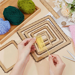 6 Stück 6 Stile Strickwebstuhl aus Pappelholz&nbsp;AJEW-WH0070-23A