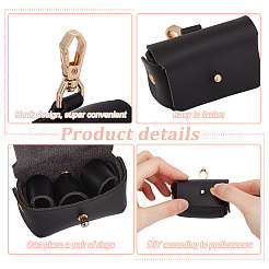 Чехол для хранения обручальных колец из искусственной кожи с застежками из сплава и наклейками из ПВХ для домашних животных AJEW-FG0004-27B