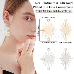 40 шт. 2-х цветные латунные соединительные подвески&nbsp;KK-BBC0002-63