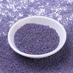 MIYUKIラウンドロカイユビーズ  日本製シードビーズ  （rr340)ホットピンクライニングアクアab  11/0  2x1.3mm  穴：0.8mm  約5500個/50g&nbsp;SEED-X0054-RR0340