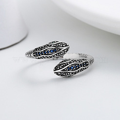 Messing Micro Pave Zirkonia Manschette offene Ringe&nbsp;WG32C77-01