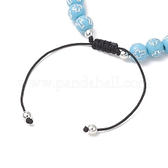 Плетеные браслеты из акриловых и сплавных бусин&nbsp;BJEW-JB13095