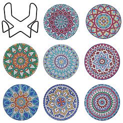 DIY 5D Diamantmalerei Mandala Thema Tassenmatte Kits&nbsp;AJEW-SC0004-12