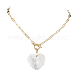 Collane con ciondolo a forma di cuore con conchiglia d'acqua dolce naturale&nbsp;NJEW-JN05152