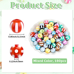 180pcs perles acryliques opaques&nbsp;OACR-PA0001-84