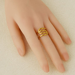 Геометрические нерегулярные кольца-манжеты из нержавеющей стали 304 для женщин&nbsp;MC3709-2