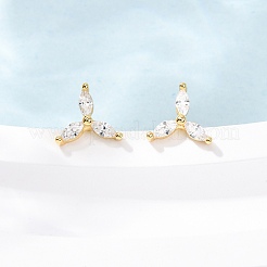 Серьги-гвоздики Windmill 925 из стерлингового серебра с микропаве из прозрачных кубических цирконий&nbsp;EJEW-K317-13G