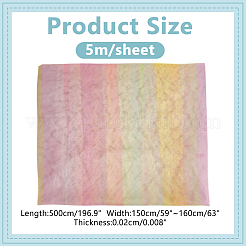 Полиэфирная сетчатая ткань с градиентом цвета радуги DIY-WH0453-84