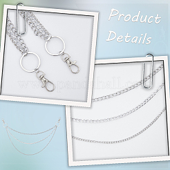 1 шт. сплава витая цепь 3 слоя цепные ремни для женщин и мужчин&nbsp;AJEW-CY0002-25P