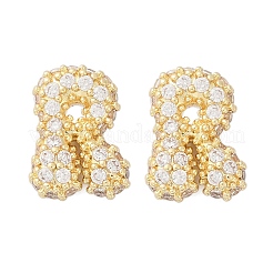 Латунные микро проложить серьги стержня кубического циркония EJEW-Z091-04G-R