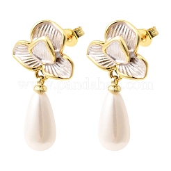 Pendientes colgantes de latón esmaltado&nbsp;KK-CBAB173-02A-G