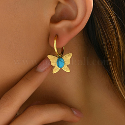 Серьги-кольца в форме бабочек из нержавеющей стали 201&nbsp;RW8851