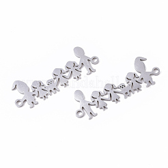 変色しにくい201ステンレススチールリンクコネクター  レーザー切断  家族  ステンレス鋼色  11x31x1mm  穴：1.5mm&nbsp;STAS-R104-010P